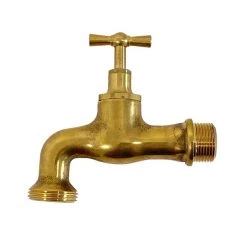 Auslaufventil, Messing, ¾" Anschluss, Poliert SET -Gartenpflege 13 13 75 set 2 59