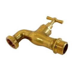 Auslaufventil, Messing, ¾" Anschluss, Poliert SET -Gartenpflege 13 13 75 set 3 58