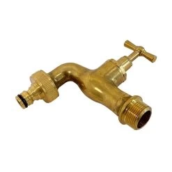 Auslaufventil, Messing, ¾" Anschluss, Poliert SET -Gartenpflege 13 13 75 set 4 58