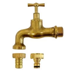 Auslaufventil, Messing, ¾" Anschluss, Poliert SET