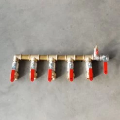 ME-Verteiler Mech., 5 Kugelhähne Einseitig