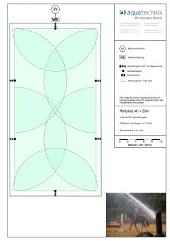 Reitplatz CLASSIC 40x20 M, 6 Regner, Elektr. Einzelsteuerung