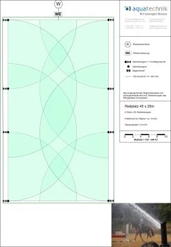 Reitplatz PREMIUM 45 X 25 M, 8 Regner, Mech. Einzelsteuerung