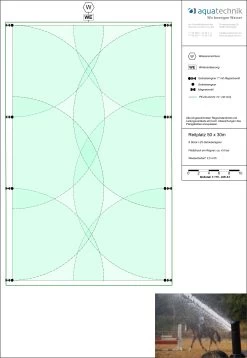 Reitplatz CLASSIC 50 X 30 M, 8 Regner, Mech. Einzelsteuerung
